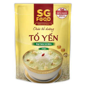 Cháo tươi SG Food vị tổ yến, hạt sen lá dứa- 270g (Trên 6 tháng)