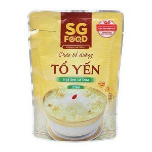 Cháo tươi SG Food vị tổ yến, hạt sen lá dứa- 270g (Trên 6 tháng)
