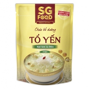 Cháo tươi SG Food vị tổ yến, hạt sen lá dứa- 270g (Trên 6 tháng)