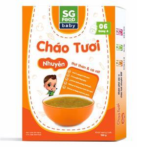 Cháo tươi trẻ em SG Food nhuyễn thịt thăn cà rốt hộp 150g