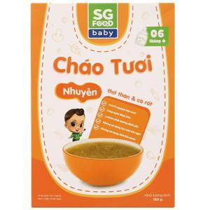 Cháo tươi trẻ em SG Food nhuyễn thịt thăn cà rốt hộp 150g