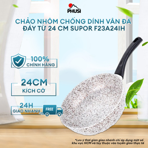 Chảo vân đá chống dính dùng trên bếp từ Supor Rock F23A24IH 24cm