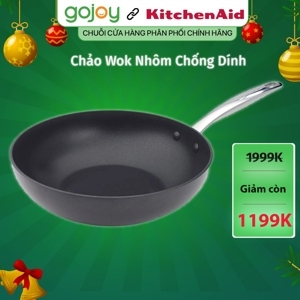 Chảo Wok nhôm chống dính KitchenAid - 28cm