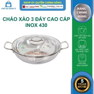 Chảo xào 3 đáy nắp kính Fivestar W32-3DG