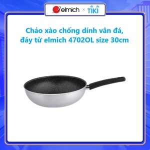 Chảo xào chống dính vân đá, đáy từ Elmich 4702OL size 30cm