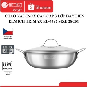 Chảo xào Inox 3 đáy Elmich Tri-Max 28cm EL-3797