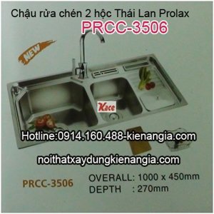 Chậu inox 304 3 hộc 100 x 45 x 27 cm vuông Prolax PRCC-3506