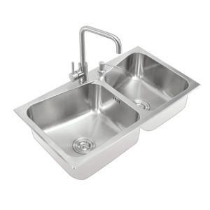 Chậu Inox SUS304 2 hố chéo Eurolife EL-C8245