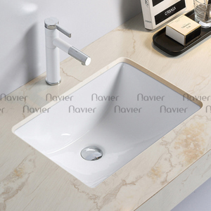 Chậu lavabo âm bàn sứ trắng Navier NV-420