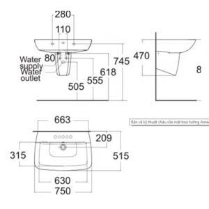 Chậu lavabo American standard WP-F518 + F718