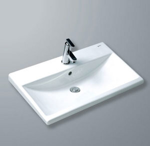 Chậu lavabo bán âm bàn inax GL-2397V