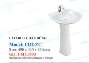 Chậu lavabo chân đứng Zico CD2-ZC