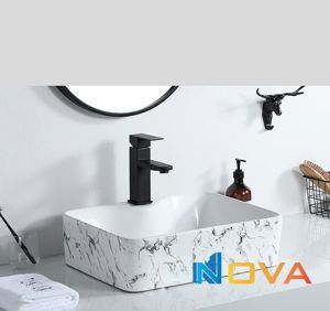 Chậu lavabo đặt bàn hoa văn vết nhớt vuông cao cấp Navier NV-417