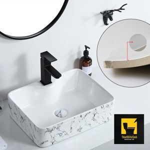 Chậu lavabo đặt bàn hoa văn vết nhớt vuông cao cấp Navier NV-417