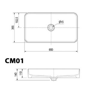 Chậu lavabo đặt bàn Viglacera CM01