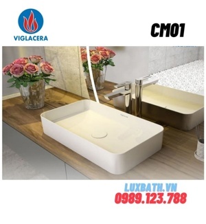 Chậu lavabo đặt bàn Viglacera CM01