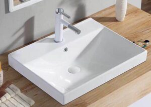 Chậu lavabo dương vành có lỗ lắp vòi KB-1804