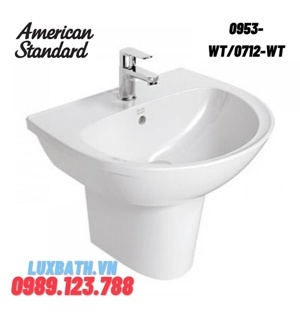 Chậu lavabo kèm chân American Standard 0953-WT/0712-WT