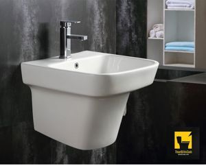 Chậu lavabo liền khối vuông treo tường Navier NV-421