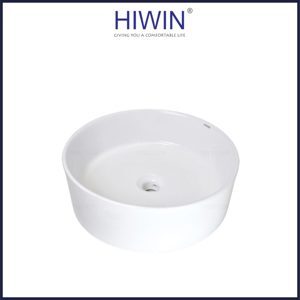 Chậu lavabo trắng sứ dương bàn dáng trụ tròn cao cấp Hiwin LP-8017
