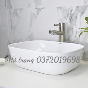 Chậu lavabo trắng sứ dương bàn cao cấp Hiwin LP-6014