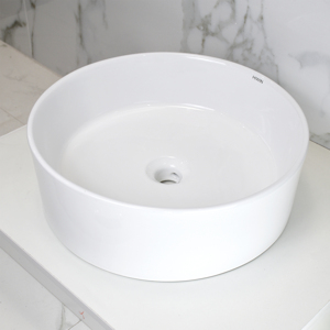 Chậu lavabo trắng sứ dương bàn dáng trụ tròn cao cấp Hiwin LP-8017