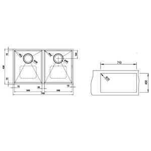 Chậu rửa âm bàn bếp Hafele Massimo-R 567.43.150