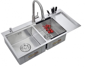 Chậu rửa bát 2 hố 1 bàn Royal ST10048D