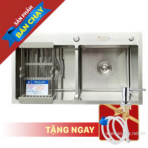 Chậu rửa bát 2 hố cân 880x500x240