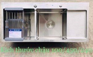 Chậu rửa bát 2 hố có bàn 100x45x24