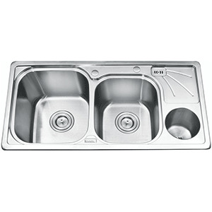 Chậu rửa bát 2 hố có hộp Inox Gorlde GD9035 (GD-9035)