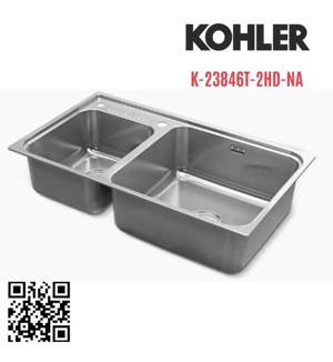 Chậu rửa bát 2 hố Kohler K-23846T-2HD-NA