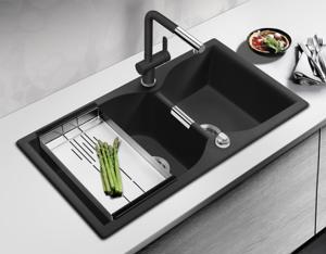 Chậu rửa bát đá 2 hố lệch Geler GL-GR 9248B