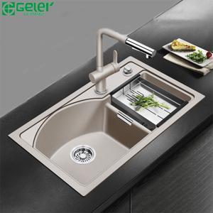 Chậu rửa bát đá 2 hố lệch Geler GL-GR 7647C