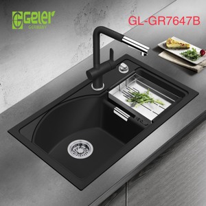 Chậu rửa bát đá 2 hố lệch Geler GL-GR 7647B