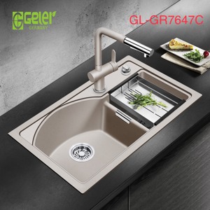 Chậu rửa bát đá 2 hố lệch Geler GL-GR 7647C