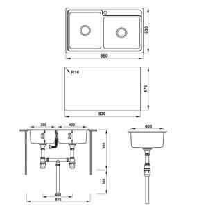 Chậu rửa bát Hafele HS20-SSN2R90L