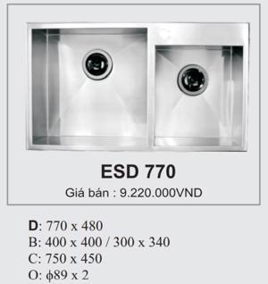 Chậu rửa bát hai hố lệch CICO ESD-770