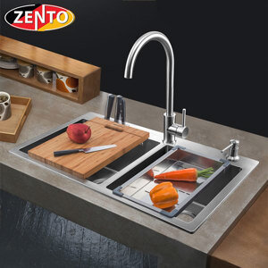 Chậu rửa bát inox 2 hố cân Zento HD7843C-201