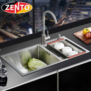 Chậu rửa bát inox 2 hố zento HD7843-201