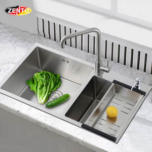 Chậu rửa bát inox 2 hố zento HD7843-304