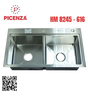 Chậu rửa bát Picenza 2 hố lệch HM8245-616