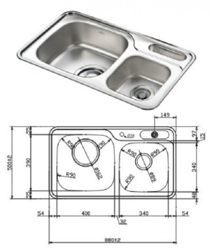 Chậu rửa bát Sobisung SB-880