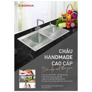 Chậu rửa bát Sơn Hà 2 hố cân HM.X.2C.82.2.3