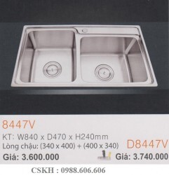 Chậu rửa chén Erowin D8447V SUS304