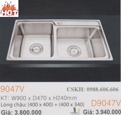 Chậu rửa chén inox SUS 304 Erowin 9047V
