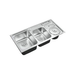Chậu rửa chén Inox SUS304 2 hộc một hố rác Eurolife EL-C9245 (Trắng bạc)