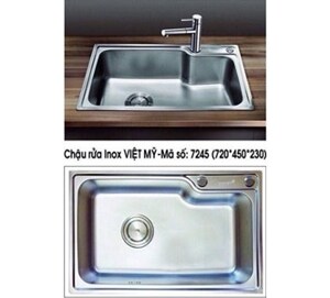 Chậu rửa chén inox Việt Mỹ 7245