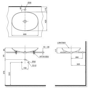 Chậu rửa đặt bàn Toto LT4706