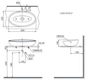 Chậu rửa đặt trên bàn Toto LW818JW/F